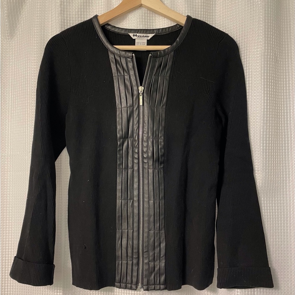 Nygard black front-zip sweater
